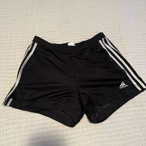 Adidas shorts black with white stripe